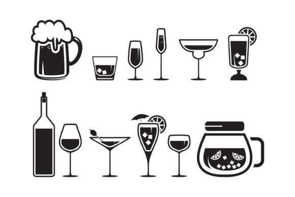 Alcohol Beverage Icons for Creative Projects