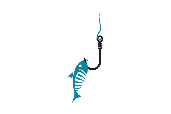 Fishing Hook and Fish Vector Icon