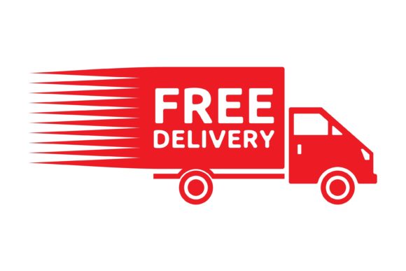 Free Delivery Truck - Free Shipping Label