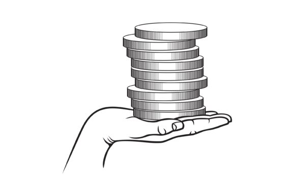 Golden Coins in Hand: A Versatile Design Resource for Creators and Businesses