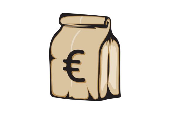 Paper Money Bag with Euro Sign