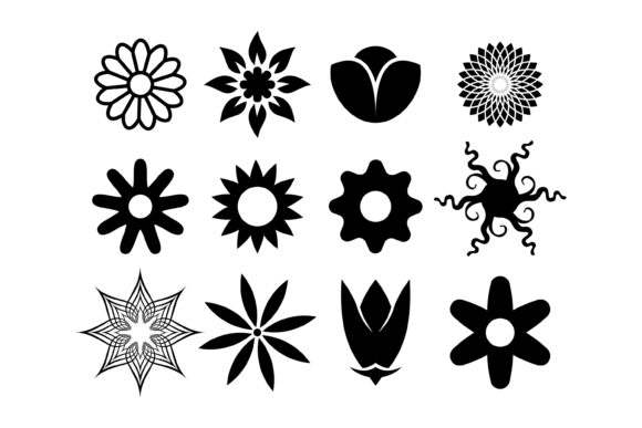 Simple Flower Set for Creative Projects
